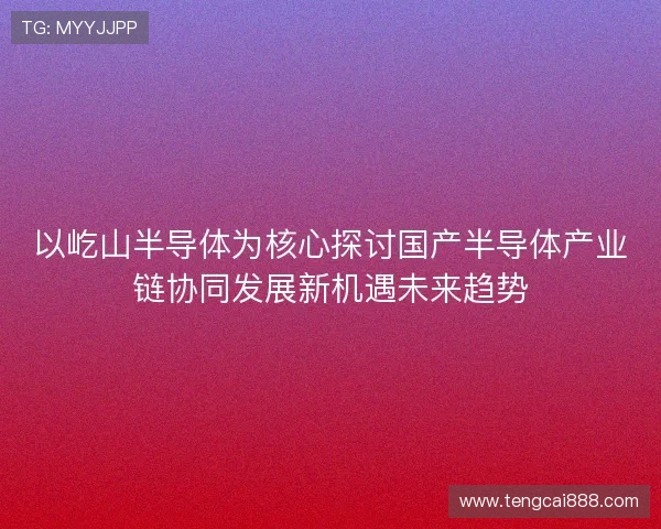 以屹山半导体为核心探讨国产半导体产业链协同发展新机遇未来趋势